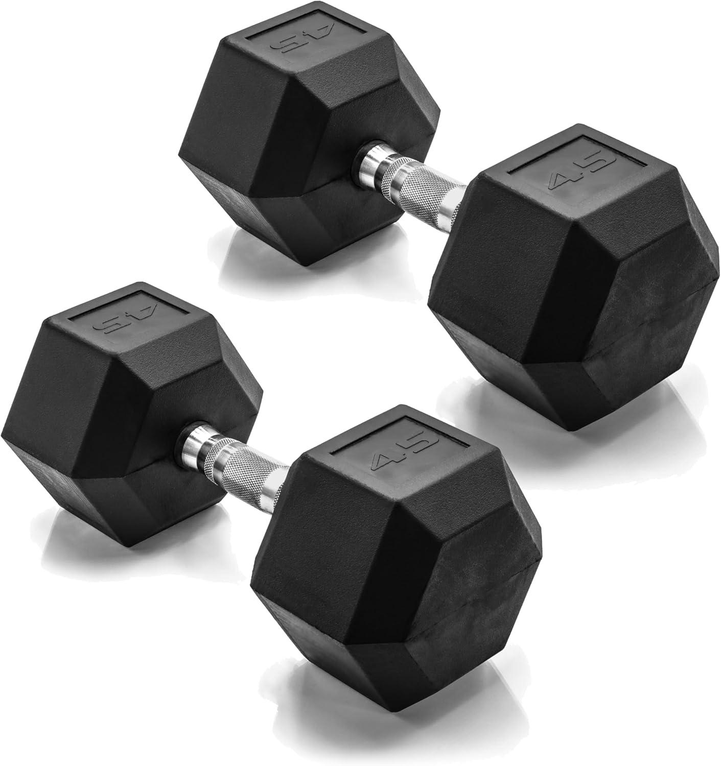 imageCAP Barbell Coated Dumbbell Weight Multiple Options Pairs ampamp SetsChrome Handle