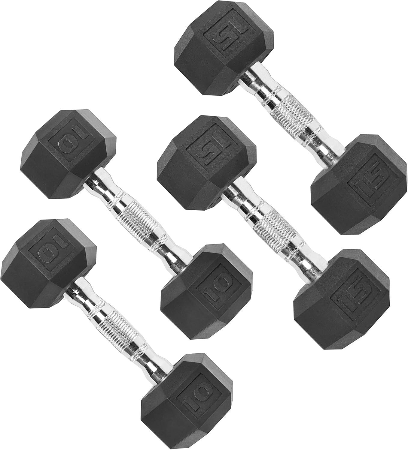 imageCAP Barbell Coated Dumbbell Weight Multiple Options Pairs ampamp SetsChrome Handle