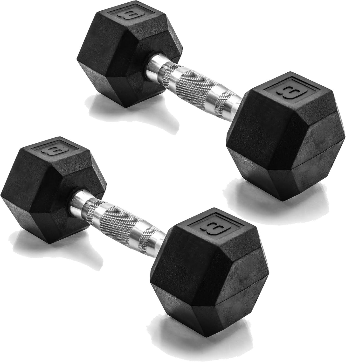 imageCAP Barbell Coated Dumbbell Weight Multiple Options Pairs ampamp SetsChrome Handle