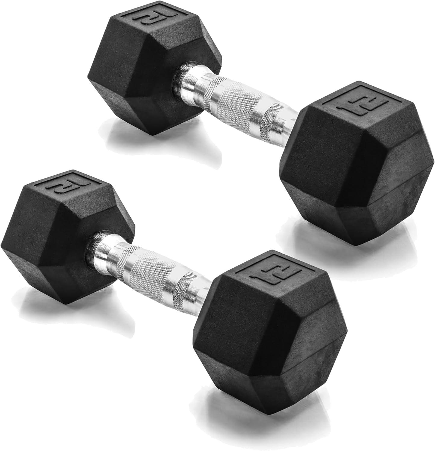 imageCAP Barbell Coated Dumbbell Weight Multiple Options Pairs ampamp SetsChrome Handle