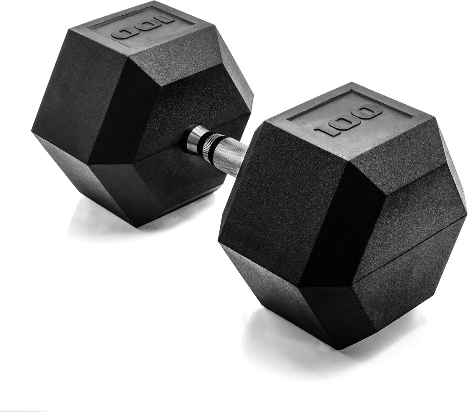 imageCAP Barbell Coated Hex Dumbbell Weight Single 10120 lbs Multiple OptionsChrome Handle