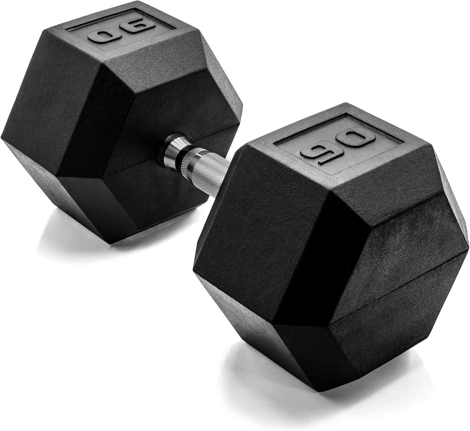 imageCAP Barbell Coated Hex Dumbbell Weight Single 10120 lbs Multiple OptionsChrome Handle