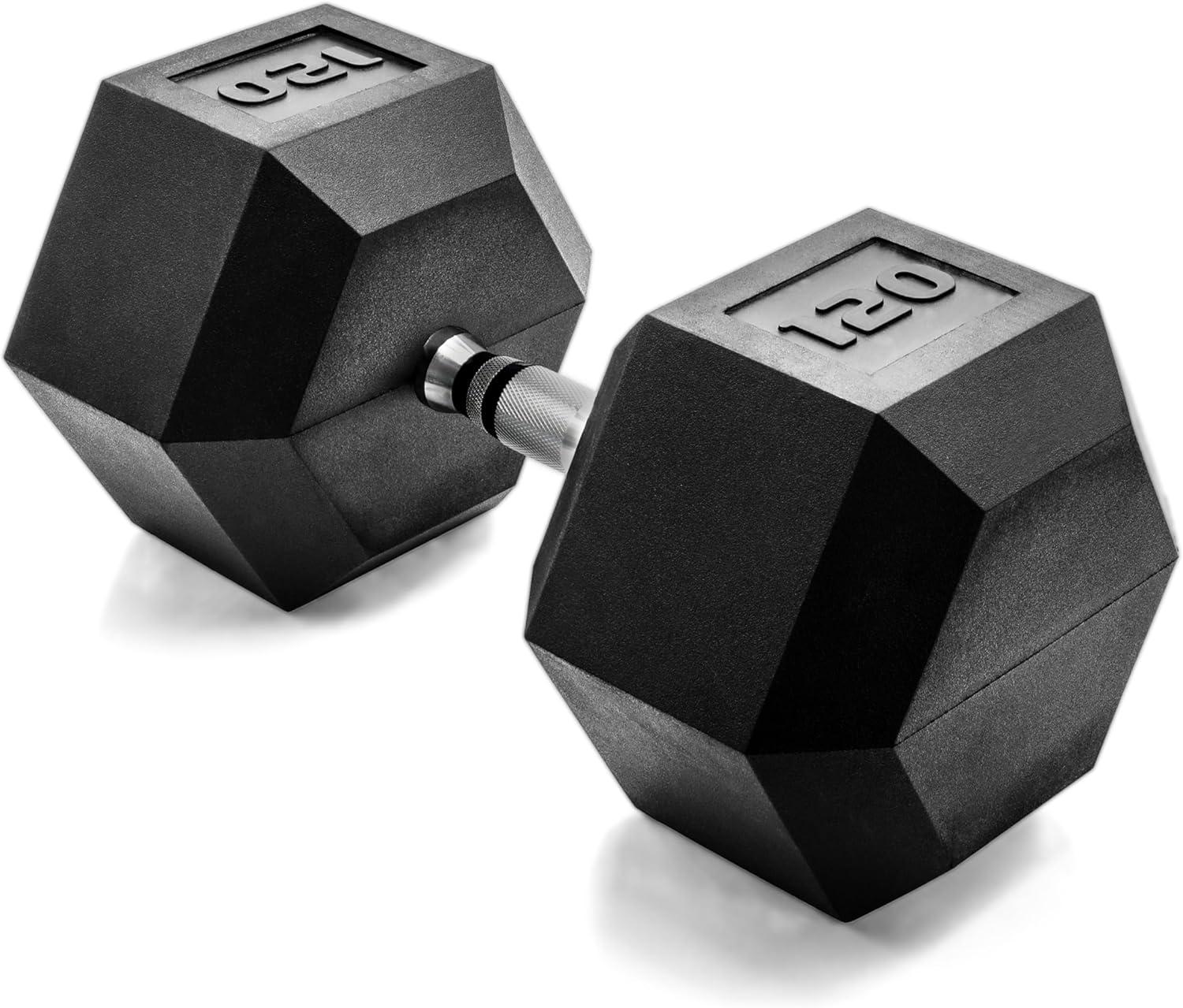 imageCAP Barbell Coated Hex Dumbbell Weight Single 10120 lbs Multiple OptionsChrome Handle