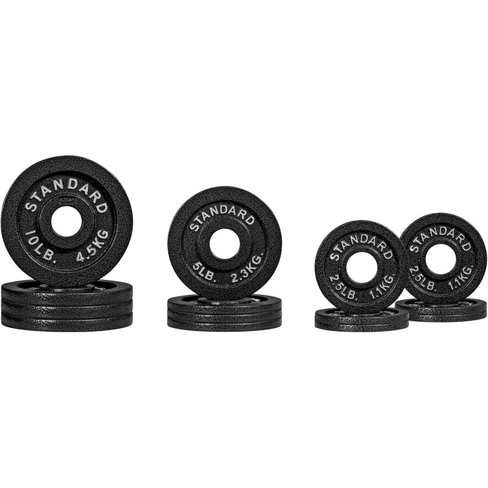 imageCAP Barbell 2Inch Olympic Cast Iron Plate Weight Set 75285 lbs Multiple OptionsCLASSIC