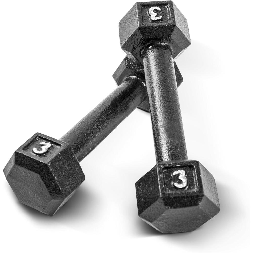 imageCAP Barbell Cast Iron Hex Dumbbell  Multiple OptionsBlack  Pair