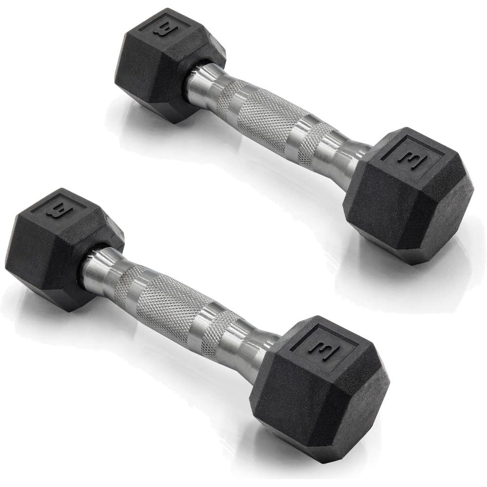 imageCAP Barbell Coated Dumbbell Weight  Multiple Options Pairs ampamp SetsChrome Handle