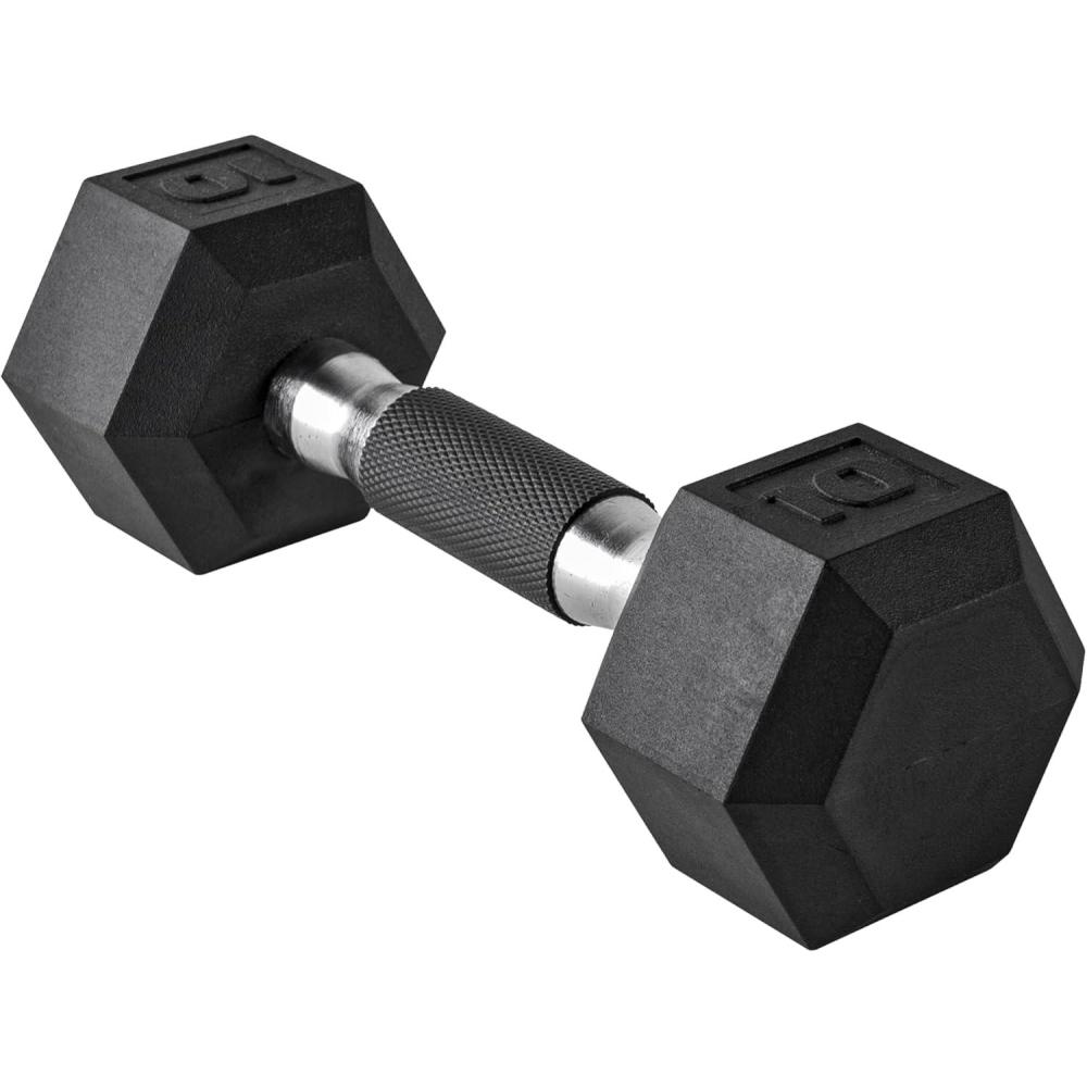 imageCAP Barbell Coated Hex Dumbbell Weight Single 10120 lbs Multiple OptionsComfort Grip