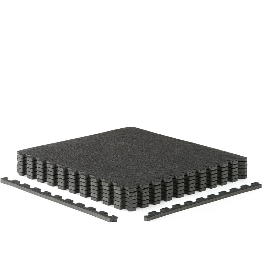 imageCAP Barbell Interlocking EVA Foam Carpet Puzzle Mat Floor Tiles  24quot x 24quot x 12quot  Multiple Color OptionsCarpet Top  Black