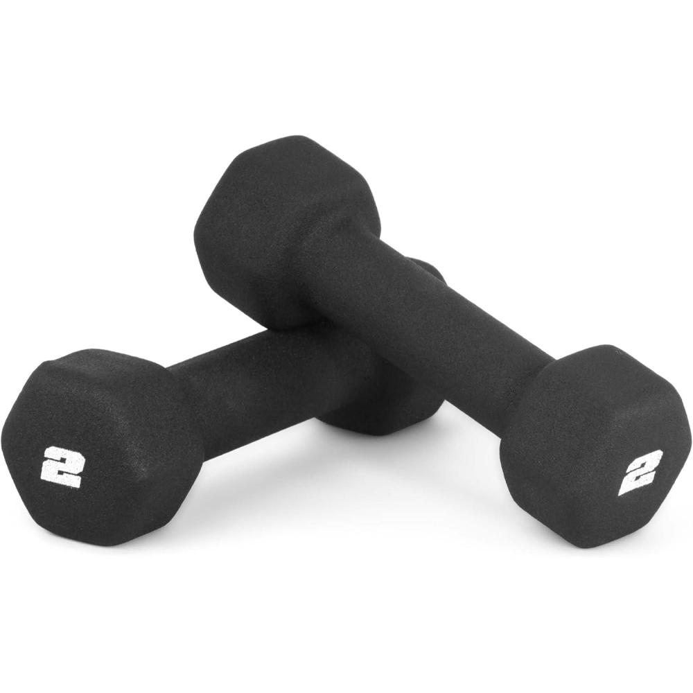 imageCAP Barbell Neoprene Dumbbell Weights Pairs ampamp Sets  Multiple ColorsBlack