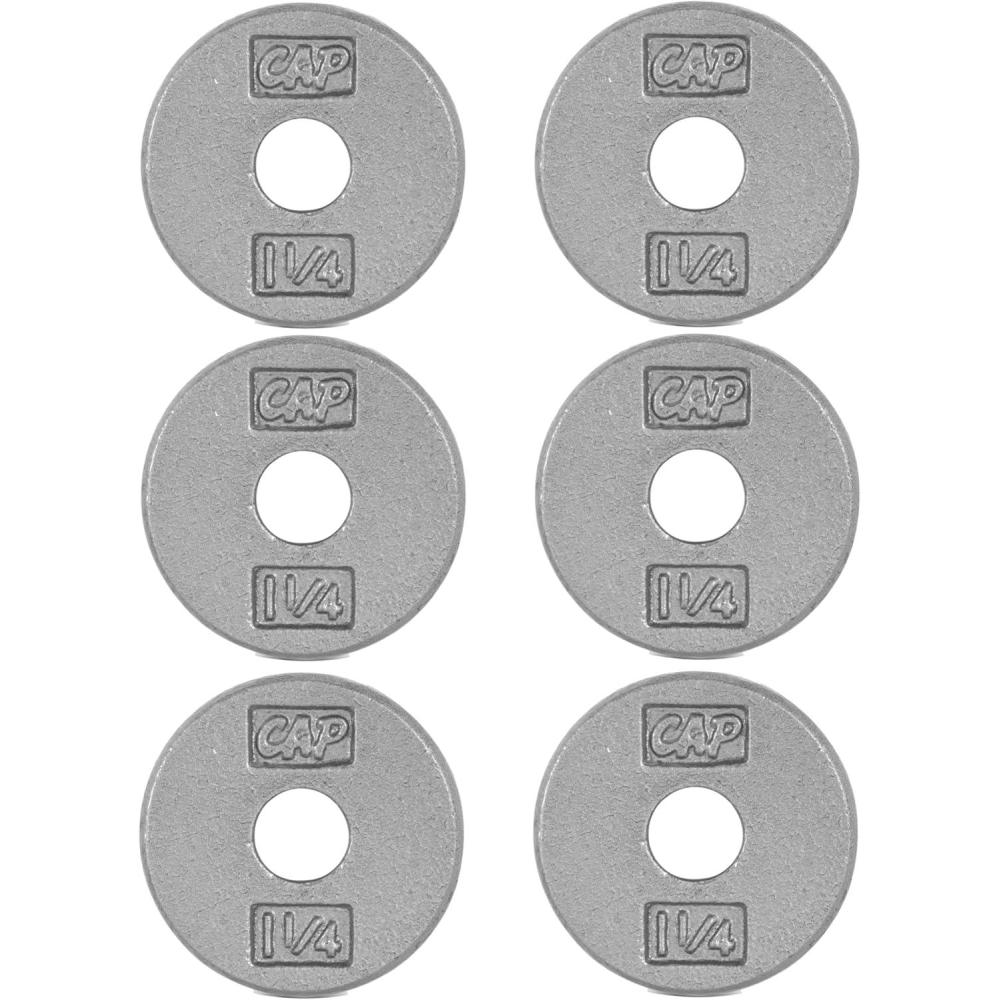 imageCAP Barbell Standard 1Inch Cast Iron Weight Plates Singles ampamp Sets 12550 lbs Multiple OptionsGray