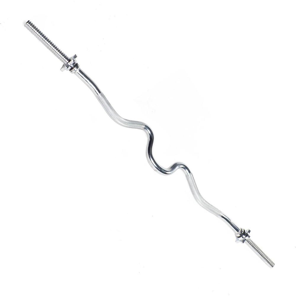 imageCAP Barbell Standard 1Inch Threaded Curl Bar with Collars