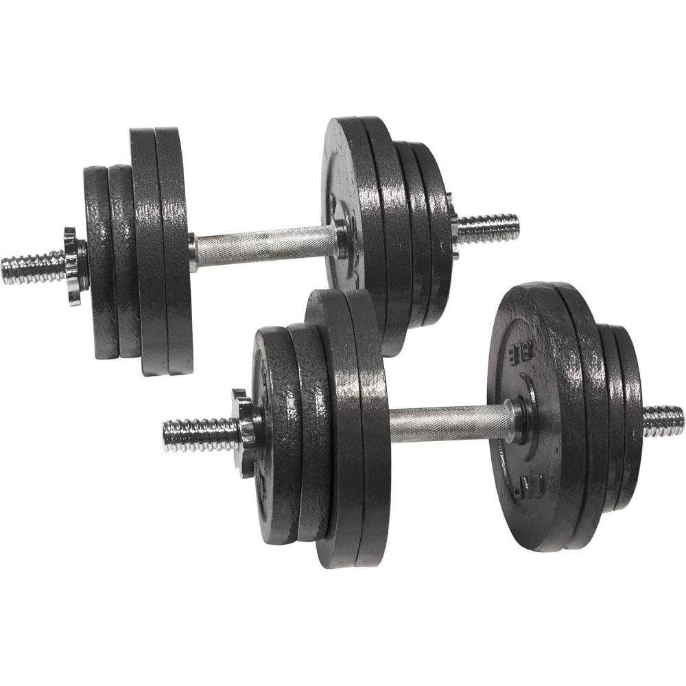imageCap Barbell Adjustable Dumbbell Weight Set Multiple OptionsBlack 60 LB Pair