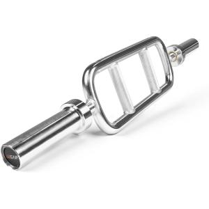 CAP Barbell 2″ Solid Olympic Triceps Bar, No Collars, Chrome