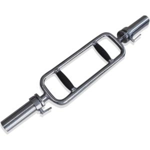 CAP Barbell 34″ Olympic Triceps Bar with Rubber Grips, Chrome (New Version) (OBIS-34SMBR)