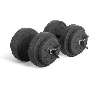CAP Barbell 40-Pound Adjustable Cement Dumbbell Set – Versatile Vinyl Coated Weights for Home Gym Excellence