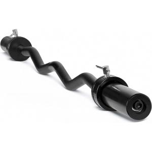 CAP Barbell 47-Inch Olympic EZ Curl Bar for 2-Inch Weight Plates | Multiple Options(Black)