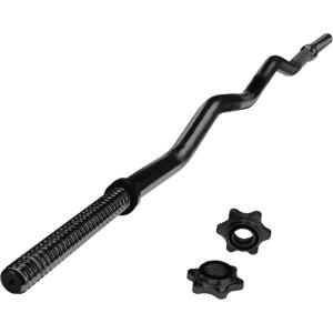 CAP Barbell 47-Inch Standard Threaded Solid Easy Curl Bar, Black