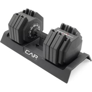 CAP Barbell ADJUSTABELL Adjustable 55 lb Hex Dumbbell Weights – Singles & Pairs | Multiple Handle Options(Single)