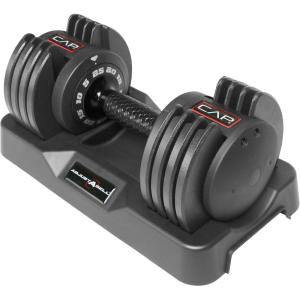 CAP Barbell ADJUSTABELL Adjustable Round Dumbbell Weights – Singles & Pairs | 12.5 lb, 25 lb & 55 lb | Multiple Handle Options(Single)