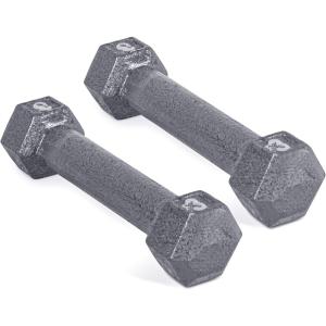 CAP Barbell Cast Iron Hex Dumbbell | Multiple Options(Gray  Pair)