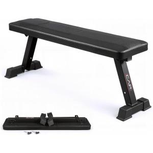 CAP Barbell Foldable Flat Weight Bench | Folding Workout Bench with Steel Frame, Thick Box-Stitched Padding & 600 LB Capacity | Compact Home Gym Strength Training Bench