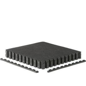 CAP Barbell Interlocking EVA Foam Carpet Puzzle Mat Floor Tiles – 24″ x 24″ x 1/2″ | Multiple Color Options(Carpet Top – Black)