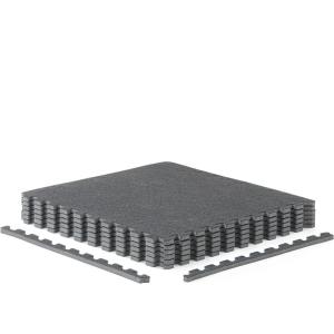 CAP Barbell Interlocking EVA Foam Carpet Puzzle Mat Floor Tiles – 24″ x 24″ x 1/2″ | Multiple Color Options(Carpet Top – Gray)
