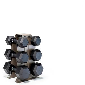 CAP Barbell Rubber Coated Hex Dumbbell Set with Vertical Rack | 100-300 lbs Free Weights Dumbbells Set for Home Gym | Multiple Options(Comfort Handle)