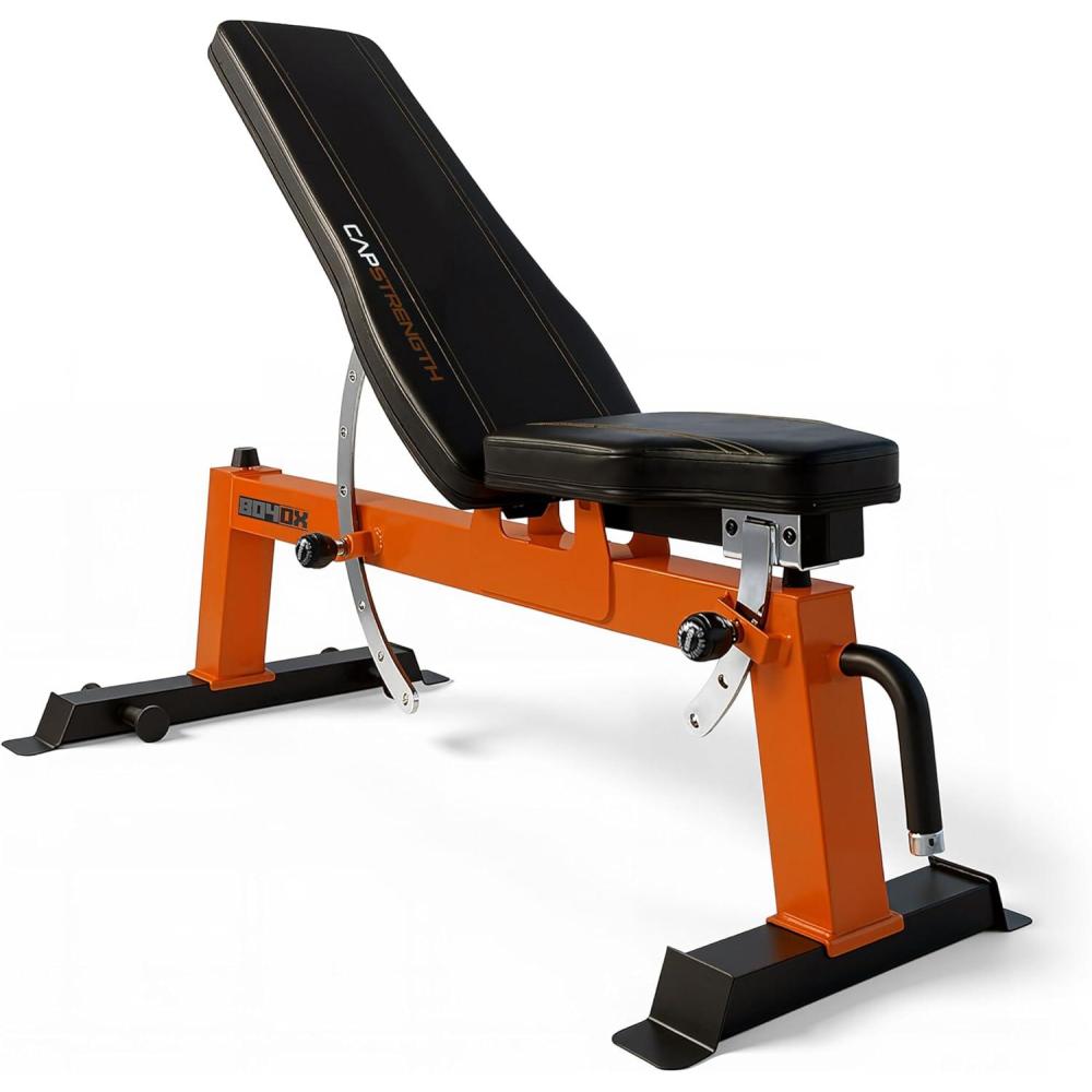 imageCap Barbell Deluxe Utility Weight Bench Color SeriesOrange  Square Backpad