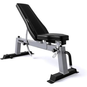 Cap Barbell Deluxe Utility Weight Bench Color Series(Silver  Square Backpad)